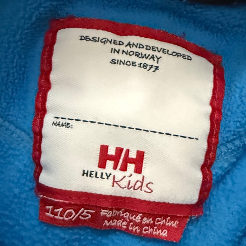 Like New Helly Hansen Boys Blue Polartec Fleece Pullover size 110/5 - Picture 2 of 6